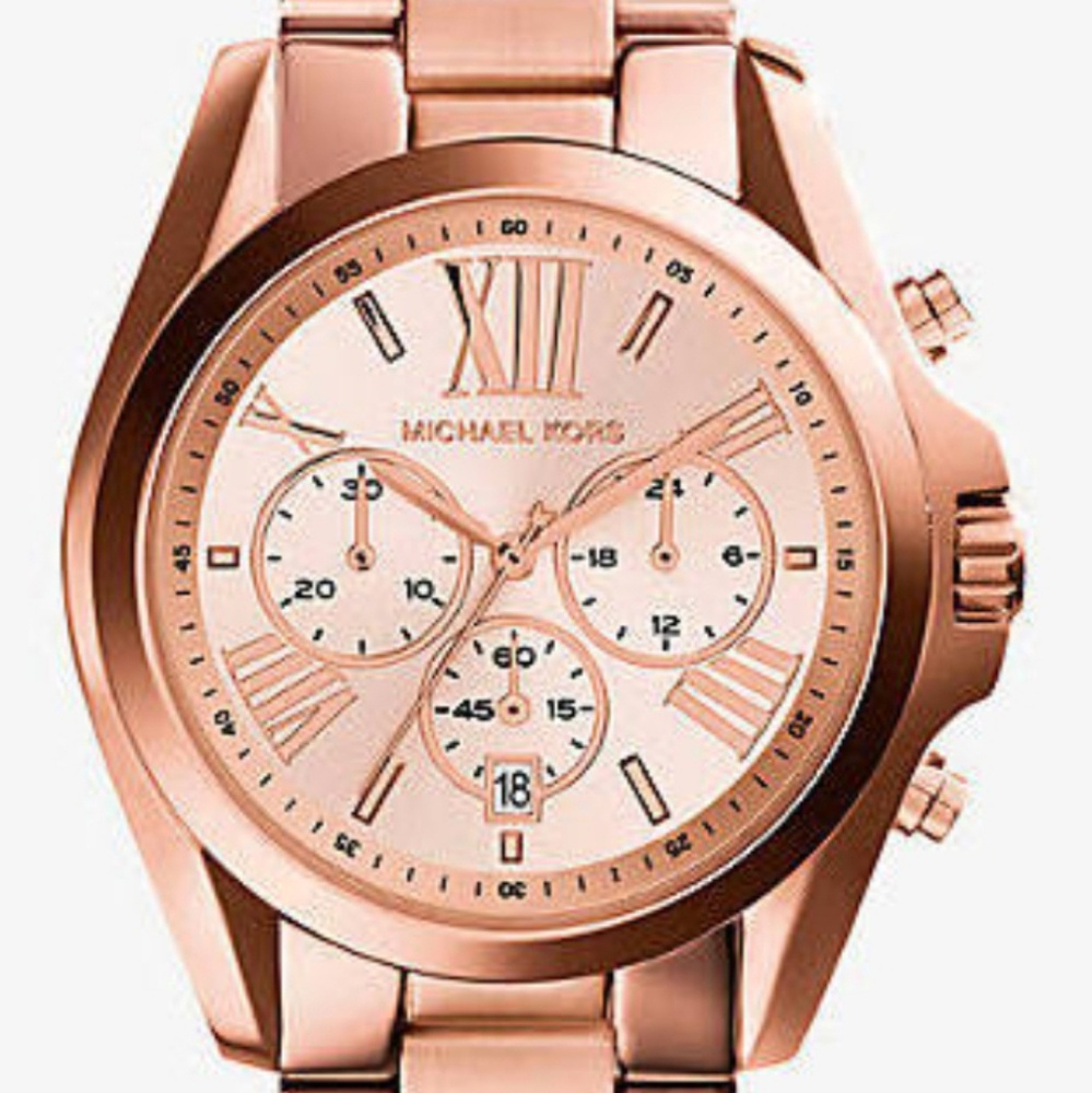 Michael Kors Oversized Bradshaw Rose Gold-Tone Wat